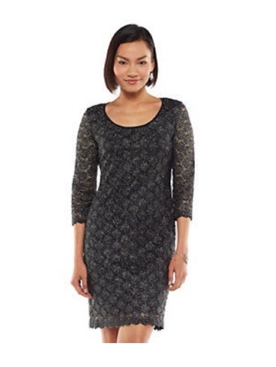 Ronni Nicole Dresses & Skirts - Ronni Nicole Black Lace Scoop Neck Sheath Dress